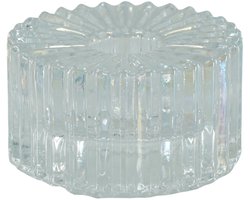 Housevitamin- Kaarshouder- Kandelaar en Waxinelichthouder- Glas- Helder -8x4 cm