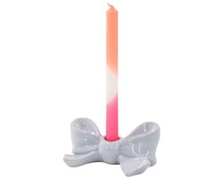 Housevitamin Kandelaar- Kaarshouder Strik- Keramiek-Lila- 18x9x7 cm