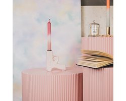 Housevitamin Kandelaar - Pistool Kaarshouder - Keramiek - 12x5x12 cm - Wit