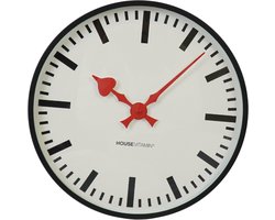 Housevitamin- Klok- Wandklok Station- Wit/ Zwart - 40x40x4cm