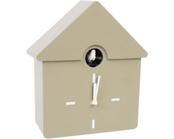Housevitamin – Koekoeksklok – Wandklok Modern – Taupe – 24x27x9 cm – Geschenk van het Jaar 2025!
