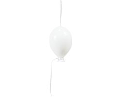 Housevitamin Luchtballon - Decoratieve Hanger - Glas Wit 6.5x10.5cm