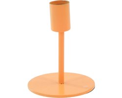 Housevitamin Metalen Gekleurde Kaarshouder-Kandelaar - Basic-Fluor Oranje- 8x8x10m
