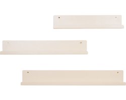Housevitamin Metalen Wandplanken - Set van 3 Maten Small: 40x8x7cm Medium: 50x8x7cm Large: 60x8x7cm - Zand