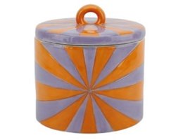 Housevitamin - Opbergpot -Swirl- Oranje/Lila - Dolomiet - 11x11x11,5cm