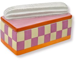 Housevitamin - Opbergpot - Tompouche - Roze/Oranje - Dolomiet - 14x6x6cm