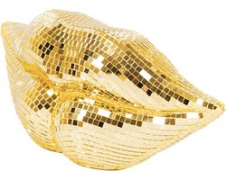 Housevitamin Ornament - Disco - Lip - Keramiek/Glas - Goud - 29x10x13,5cm. Schitterend decoratie item voor in huis.
