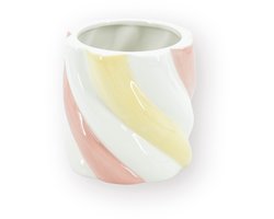Housevitamin Plantenpot Kabelspek – Dolomiet – Roze/Wit/Geel –15.5x15.5x16 cm– Waterdicht – Design Bloempot – Speelse Eyecatcher