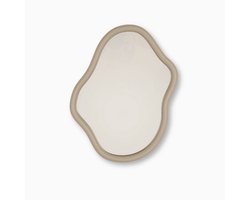 Housevitamin Retro Organische Wandspiegel Taupe – Moderne Design Spiegel – MDF & Glas – 30 x 40 cm