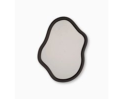 Housevitamin Retro Organische Wandspiegel Zwart – Moderne Design Spiegel – MDF & Glas – 30 x 40 cm