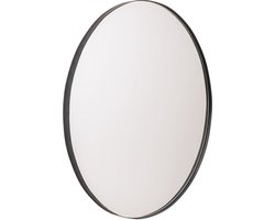 Housevitamin Ronde Wandspiegel Ø80 cm Zwart – Metalen Spiegel met Zwart Frame – Grote Moderne Spiegel voor Badkamer, Hal, Woonkamer en Slaapkamer
