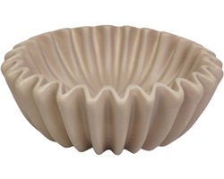 Housevitamin - Schaal - Plissé Schaal - Keramiek - Taupe - 15x15x4,5 cm