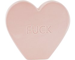 Housevitamin Sierbeeld- Snoephart 'FUCK- Keramiek- Licht Roze- 20x4x18,5cm