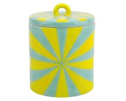 Housevitamin Sierpotje - Swirl- Dolomiet - Geel/Mintgroen - 11x11x14,5cm