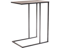 Housevitamin Sofa Bijzettafel-Metaal-Zwart-45x30x60 cm - Tafel voor bij de bank of stoel. Voor extra opbergruimte en decoratie in huis. Elegante en moderne uitstraling.