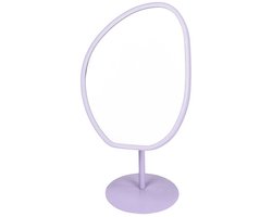 Housevitamin-Spiegel - Make up Spiegel- Organisch Rond - Metaal - Lila - 16,5x12x31,5cm