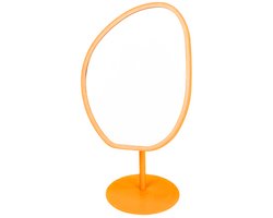 Housevitamin-Spiegel - Make up Spiegel- Organisch Rond - Metaal - Oranje - 16,5x12x31,5cm