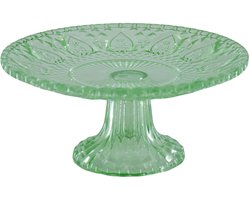 Housevitamin Taart Plateau - Cake Houder - Glas- Groen -22x8 cm