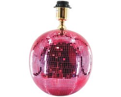 Housevitamin Tafel Lamp - Disco Bal - 20x20 cm - Met Snoer - E27 Fitting - Glas - Roze