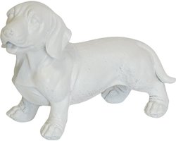 Housevitamin Teckel Beeld Polyresin - Wit - 20x8x15cm