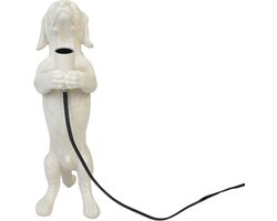 Housevitamin Teckel Lamp – Crème Witte Tafellamp – E14 Fitting – 10x15x38 cm – Tijdloos & Speels