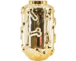 Housevitamin Vaas - Bloemenvaas- Piemels - Keramiek - Goud - 17x17x27cm