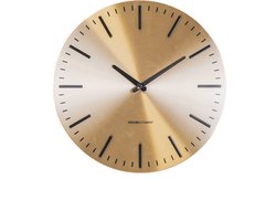 Housevitamin Wandklok Moderne Streep - Goud/Zwart- 35,5x4x35,5cm Gezien in VTWONEN