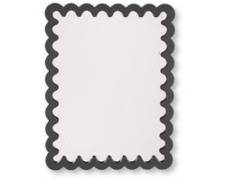Housevitamin Wandspiegel 24x33 cm – Zwart – Golvende Rand – MDF – 1,5 cm Dik – Lichtgewicht – Modern Design – Decoratieve Spiegel