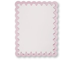 Housevitamin Wandspiegel 33 x43 cm – Licht roze– Golvende Rand – MDF – 1,5 cm Dik – Lichtgewicht – Modern Design – Decoratieve Spiegel