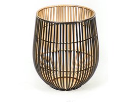 Housevitamin Waxinehouder- Zwart/Goud - 12x12x13cm