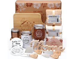 Housewarming Cadeauset 19-delig - Servies, Handdoeken, Glazen, Kaars, Snijplank