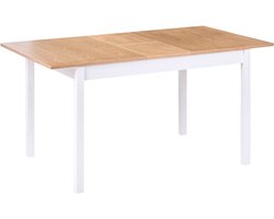 HOUSTON - Uitschuiftafel - Lichtbruin/Wit- 120/150 x 90 cm - Hout