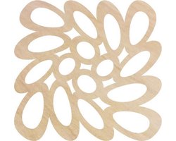 Hout onderzetters vervormd - 6 stuks - 9,5 x  9,5 cm vierkant - Cadeau - Woondecoratie - Woonkamer - Tafelbescherming - Onderzetters Voor Glazen - Keukenbenodigdheden - Woonaccessoires - Tafelaccessoires - Hout