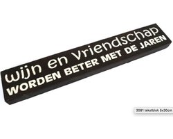 Hout Spreukbord Wijn en Vriendschap Spreuken Woondecoratie Cadeau Verjaardag