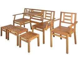 Houten 5-delig tuinset