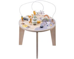 Houten activiteiten speeltafel interactief speelgoed multi kleuren.
