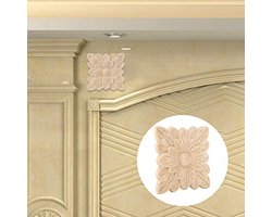 houten applicaties, 4 stuks mooie bloemenpatronen houtgesneden applicatie meubels decoratie tuindeur accessoires