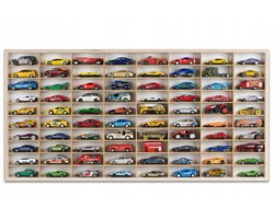 Houten Autootjes Display Kast - 80 Vakken voor Hot Wheels
