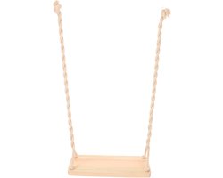 Houten Baby Schommel - Kinder Fotografie - Babyfoto Prop - Handgeweven Touw - 29.5x12.5x2cm - Licht Geel