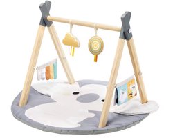 Houten babygym inclusief koala speelkleed – hangspeeltjes & knisperboekje - kraamcadeau jongen en meisje - speelgoed baby - Activiteitengym - babyspeelgoed - pasgeboren baby speelgoed - ontwikkeling baby – opvouwbaar – BPA-vrij