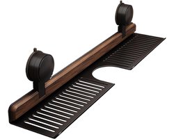 Houten Badkamerplank 50 cm – Wandrek voor Wastafel Keuken Douche – Waterkraanrek met Zeephouder – Opbergrek voor Thuis Appartement Hotel Slaapzaal