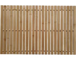 Houten badmat - Douche vloermat - Badkamer Decoratie - Oprolbaar en antislip - 40 x 60 cm - Natuurlijk