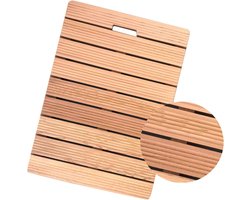 Houten Badmat - Douchemat Lamellen - Badkamer Decoratie - Natuurlijk Cederhout - 65x120 cm - Licht Houtkleur