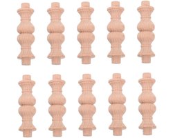 Houten Balusters - Spindels - Meubeldecoratie - Gedetailleerd gesneden - 63 x 18 x 18 cm - Khaki