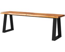 Houten Bank - Eettafelbank Zithoek - Woonkamer Decoratie - Natuurlijke Rand - 140 cm - Houtkleur