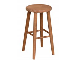 Houten Barkruk 61cm - Massief Beuken - Olfkleurig