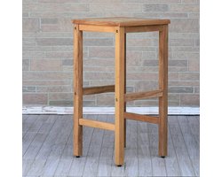 Houten Barkruk voor Buiten en Bar, Natuurlijke Teaklook