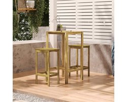 Houten Bartafel - Staande Tafel - Buiten Dineren - Geïmpregneerd Grenenhout - 60x60x110 cm - Natuurlijk Hout