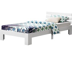 Houten bed Nivala grenen met bedbodem 120x200 cm wit