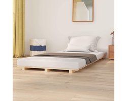Houten Bedframe - Eenpersoons Bed - Betere Nachtrust - Massief Grenenhout - 90x190 cm - Natuurlijk
